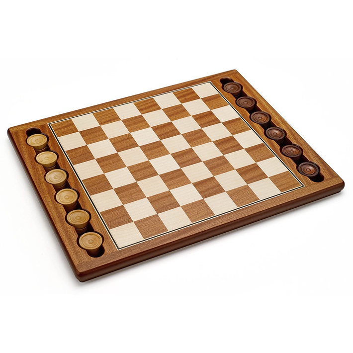 wooden checkers game